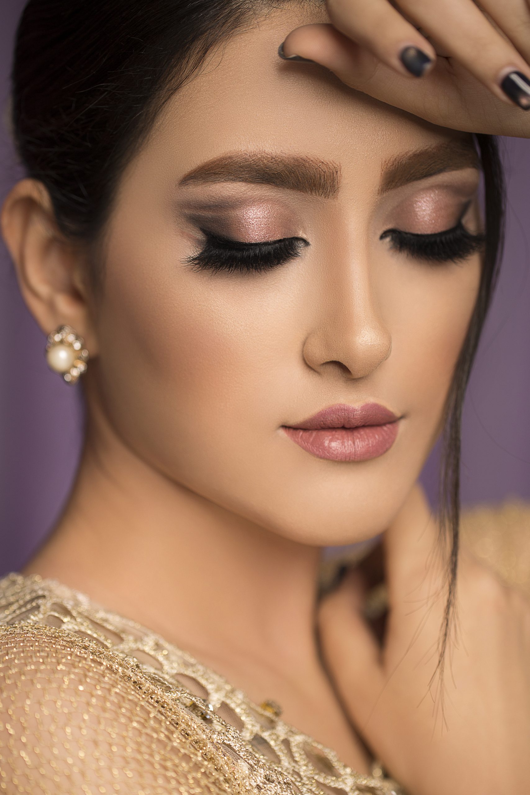 Female model in wedding bridal makeup